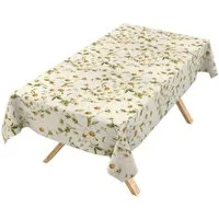 ANRO Tischdecke abwaschbar Baumwolloptik Margeriten Braun wetterfest (Einzelstück 1-tlg, eine Tischdecke), Stofftischdecke schmutzabweisend 100x140cm Margeriten Braun