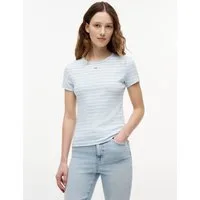 Tommy Jeans Kurzarmshirt TJW SLIM ESSENTIAL RIB SS EXT mit gerippter Struktur