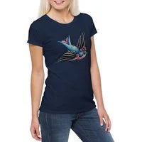 Urban Backwoods Print-Shirt Tattoo Swallow A Damen T-Shirt Schwalbe Love hate Oldschool Art Studio (1-tlg) Artist Flash Rockabella Rockabilly