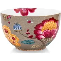 PiP Studio Servierschüssel Blooming Tales Fantasy Khaki Bowl 23cm, Porzellan, (Bowls)