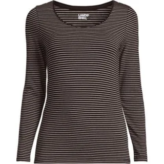 Baumwolle/Modal-Shirt mit Ballett-Ausschnitt, Damen,  Rot, Baumwolle Modal, by Lands' End