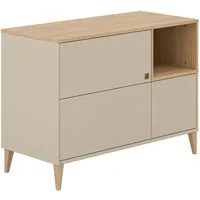 PAIDI Wickelkommode MILA & BEN Steiff by PAIDI in Beige, Tür und 2 Schubladen, Push-to-open, Soft-Close, stabile Kommode mit Massivholz-Füßen