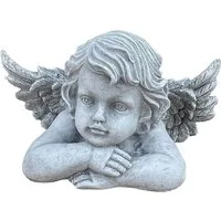 Stone and Style Engelfigur Frostfeste Steinfigur große Engel Büste