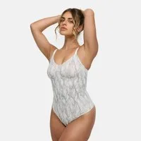 cfab Shaping-Body Bodysuit Sculpting Shapewear mit String-White Snake-S (1-tlg)