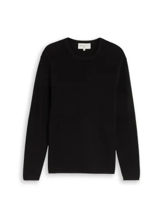Denim Tom Tailor - Strickpullover aus Baumwolle Black - Gr. - S