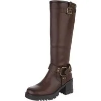 Ital-Design Trendige Winterstiefel mit Blockabsatz und Schnalle Bikerboots (90109776) Blockabsatz Stiefel in Braun
