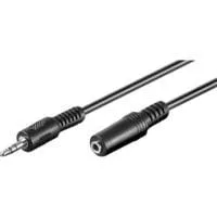 Audiokabelverlängerung 3,5mm-Klinke > 3,5mm Buchse, Verlängerungskabel schwarz, 5 Meter