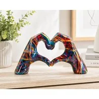 MF Skulptur Street Art Herz-Skulptur Amore Psyco – Bunte Dekoration 25cm (1 St)