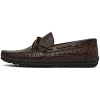 Derimod Lässige Loafer aus Leder Loafer Echtes Leder, Prägestruktur, Slip-On-Design, Weiches Innenfutter