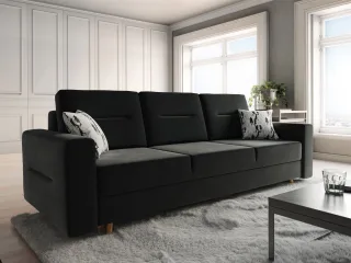 Sofa 3-Sitzer BELMIRA mit Schlaffunktion Schwarz Nr.2