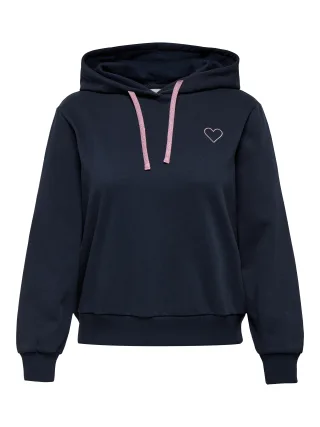 ONLY CARMAKOMA - CARNOLI L/S HEART HOOD SWEAT JRS NOOS Night Sky - Gr. - 48