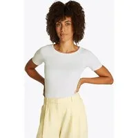 Tommy Hilfiger Rundhalsshirt SLIM 5X2 RIB O-NK SS mit dezenter Tommy Hilfiger Logostickerei