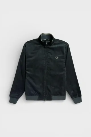 Fred Perry Brentham Cord-Jacke Nachtgrün