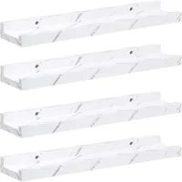 vidaXL Regal Wandregal 4 stk. Weiß Marmor 40 x 9 x 3 cm Holzwerkstoff, 4-tlg.