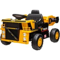 AIYAPLAY Elektro-Kindertraktor 12 V, mit Schaufel, MP3 Funktion, Scheinwerfer, Belastbarkeit 25 kg, (1-tlg), 3-6 km,h, für 3-5 Jahre Kinder, Gelb