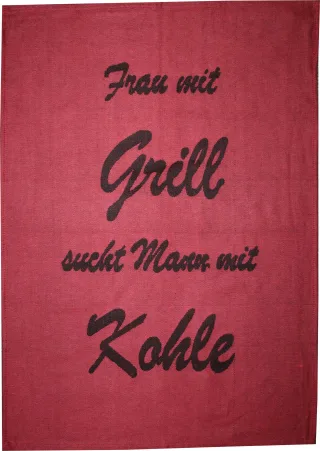 Geschirrtuch FRAU MIT GRILL