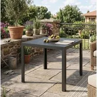 MANDALIKA Garden Gartentisch Dining Tisch Luna 80x80x74 cm Dekorglas Steinoptik