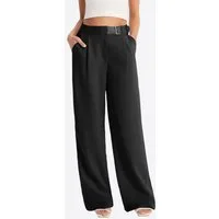 Imily Bela Marlene-Hose Damen Businesshose weitem Anzughose (Packung, 1-tlg., 1per-Pack) Mit Gürtel