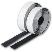 world-trading-net Klettband Klettband 3m Rolle schwarz, selbstklebend 2-lagig