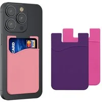 kwmobile Etui 3x Kartenhalter Hülle für Smartphone, selbstklebend - Aufklebbare Silikon Kreditkarten Tasche - 8,5x5,5cm