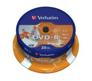 Verbatim 25 x DVD-R | 43538 | 4.7 GB 16x - breite bedruckbare