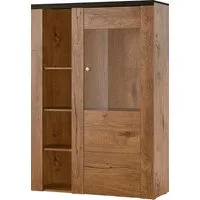 OTTO home Vitrine Larona, zeitlose Glasvitirne, Hochschrank Höhe 145 cm Stauraumvitrine mit dekorativer Rahmenoptik