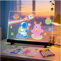 ANYSUN Memoboard Led Zeichenbrett,35x26cm großer Leuchtendes Acryl Led Maltafel Kinder, (1-tlg., LED Notiztafel Nachtlicht mit 4-Farben-Lichtmodi), kreatives Geschenk Geburtstagsgeschenke Geschenke Mädchen Jungen