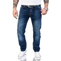 Rock Creek Straight-Jeans Herren Jeans Stonewashed Dunkelblau RC-2140