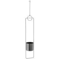 Spetebo Blumenampel Metall Pflanz Topf rund zum Hängen grau - 88 cm (Stück, 1 St., Blumenampel), Moderne Hänge Blumenampel