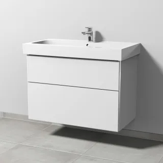 Sanipa 3way Waschtischunterbau zu Geberit iCon Waschtisch mit 2 Auszügen, Weiß-Soft BR65243
