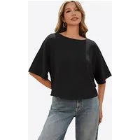 Imily Bela Strickpullover Damen Kurzarm Pullover locker geschnitten (Packung, 1-tlg., 1per-Pack) in Unifarbe
