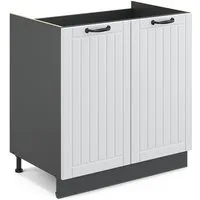 Vicco Unterschrank Fame-Line, Weiß Landhaus/Anthrazit, 80 cm ohne Arbeitsplatte (1-St)