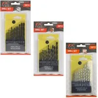Koopman Bohrersatz Metallbohrer Steinbohrer Holzbohrer Bohreraufsatz Bohrer, (Set, 3-tlg., Packung), 39tlg, je 13 Größen, Stahl, 1,5-6,5mm, Inkl. Klappbox