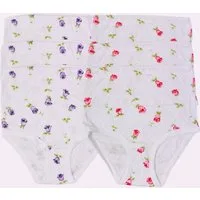 Toker Collection® Taillenslip Damen Jaquardslip bunt 6er Pack, 100% Baumwolle, kochfest (Packung, 6er-Pack) Blümchen