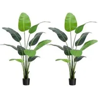 Kunstbaum 2 pcs Kunst-Canna-Lilie Kunstpflanzen künstlicher Baum 122/152cm, GarveeMore, Höhe 122 cm