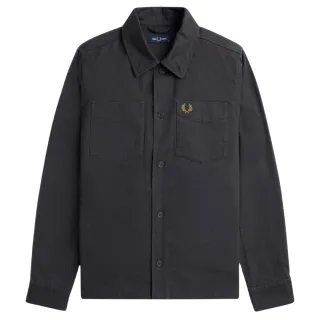 Fred Perry - Hemdjacke Mit Fischgrätenmuster Und Ankermuster In Grau