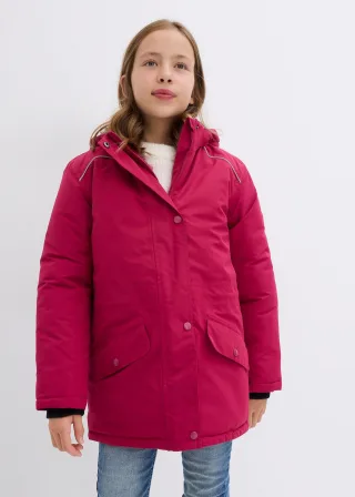 bonprix wasserdichte Funktionsjacke mit abnehmbarer Kapuze und reflektierenden Details, pink, Gr.128/134, Schöne Skijacke mit abnehmbarer Kapuze und reflektierenden Details