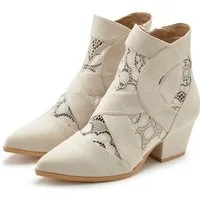 LASCANA Stiefelette mit Spitze & bequemen Blockabsatz, Cowboy Boots, Westernstiefel