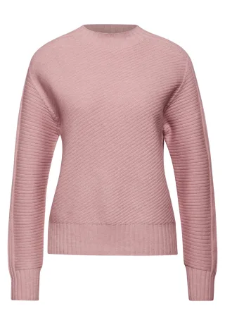 Street One - Strukturpullover powder pink mel. - Gr. - 44