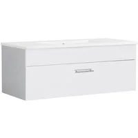 welltime Waschtisch Trento Light mit Keramik-Auflagebecken, 1 feste Blende und 1 Auszug, Breite: 101cm, Weiß