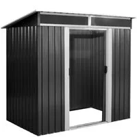 Zelsius Gerätehaus Geräteschuppen mit Schiebetür (B)238 x (T) 132 x (H) 180cm, Anthrazit, BxT: 238x132 cm