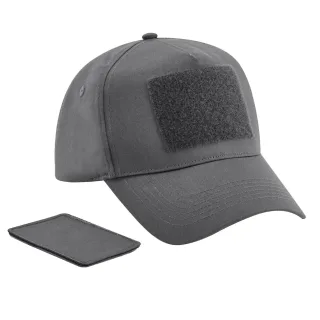 Beechfield - Baseball-Mütze Abnehmbarer Aufnäher für Herren/Damen Unisex (Graphitgrau)