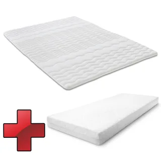 Kaltschaummatratze CloudComfort Premium 90 x 200 cm, Höhe 15 cm, Härtegrad H2/H3 + CloudComfort Viskoelastik Komfort-Schlaf-Kissen 40 x 80 cm