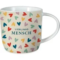 Grafik Werkstatt Tasse Grafik-Werkstatt Gute Laune Tasse, Lieblingsmensch, 1-tlg., Porzellan, Geeignet für die Mikrowelle und Spülmaschine