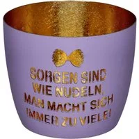 Giftcompany Windlicht Madras Windlicht M Nudeln lila/gold 8,5cm
