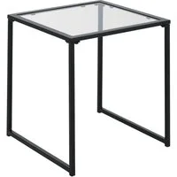 KOMFOTTEU Gartentisch Beistelltisch, aus gehärtetem Glas & Metall