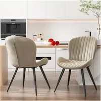 HawthyHome Esszimmerstuhl 2er Set Polsterstuhl mit Armlehnen & Metallbeinen (2 St), Wasserdicht & Ergonomisch für Küche Esszimmer Wohnzimmer