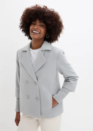 bonprix Cabanjacke mit Strickärmeln, grau, Gr.52, stylische Cabanjacke mit großem Kragen
