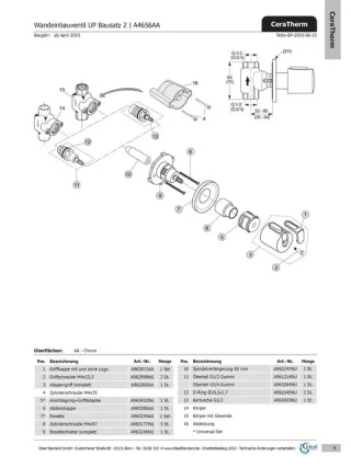 Ideal Standard Absperrgriff UP-Ventil CERATHERM 100, A962950AA Chrom A962950AA