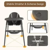 Yalion Kinderstuhl mit Tablett, Baby Essstuhl von 6-36 Monaten, max. 15 kg
